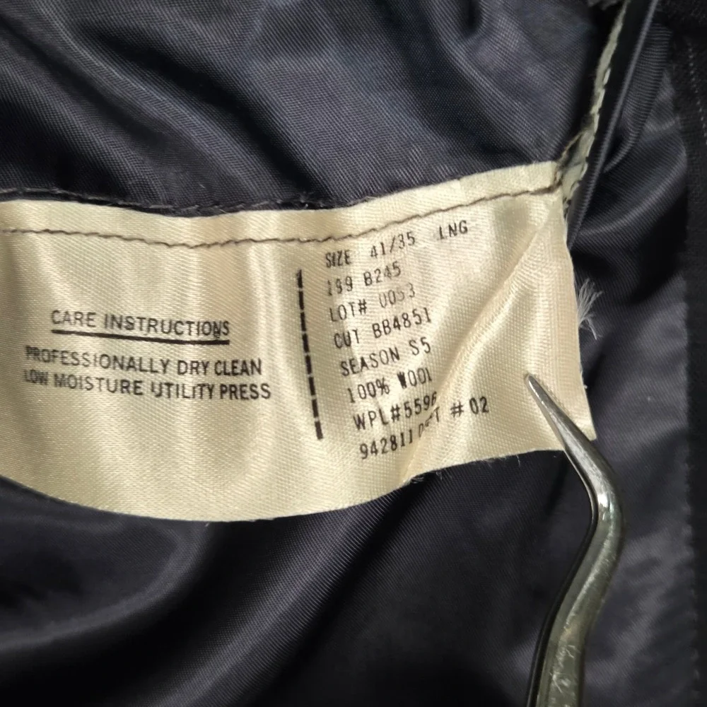 Vtg Brooks Brothers Makers Pinstripe Wool Brooksease‎ Blazer 41L Navy Sport Coat